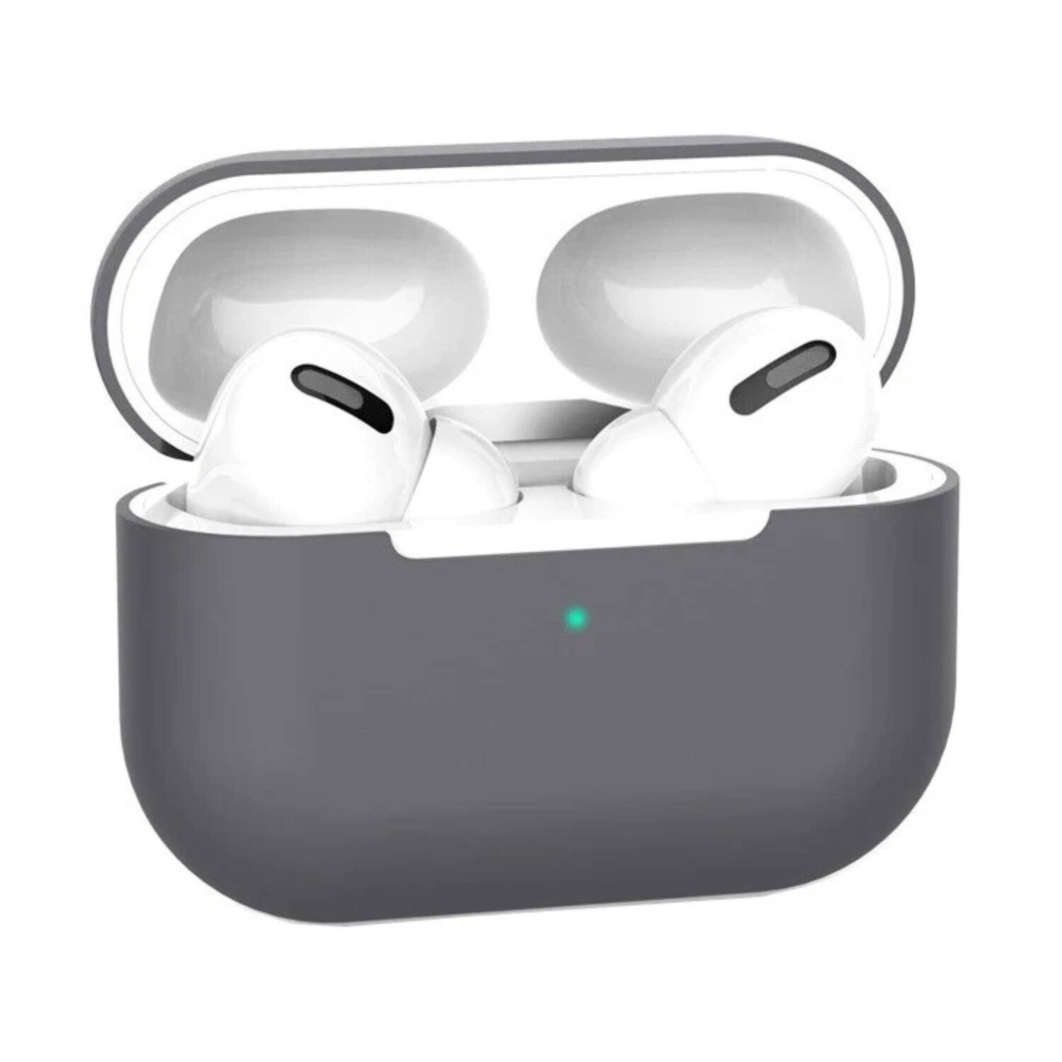 Front. Home Collection - Premium Silicone Case Cover for Apple AirPods Pro - Grey.