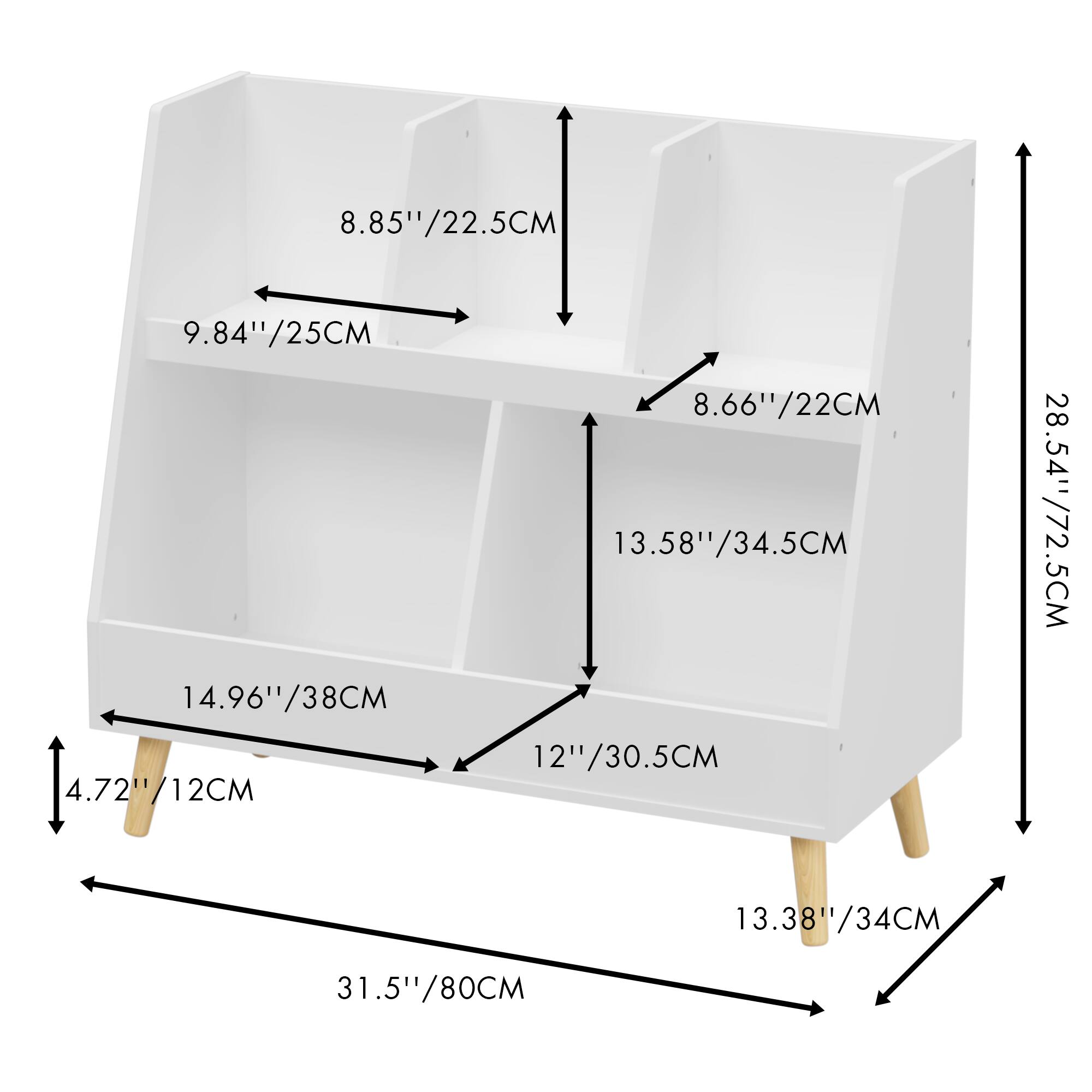 - 8.85"/22.5CM
- 9.84"/25CM
- 8.66"/22CM
- 14.96"/38CM
- 4.72"/12CM
- 13.58"/34.5CM
- 12"/30.5CM
- 13.38"/34CM
- 31.5"/80CM
- 28.54"/72.5CM