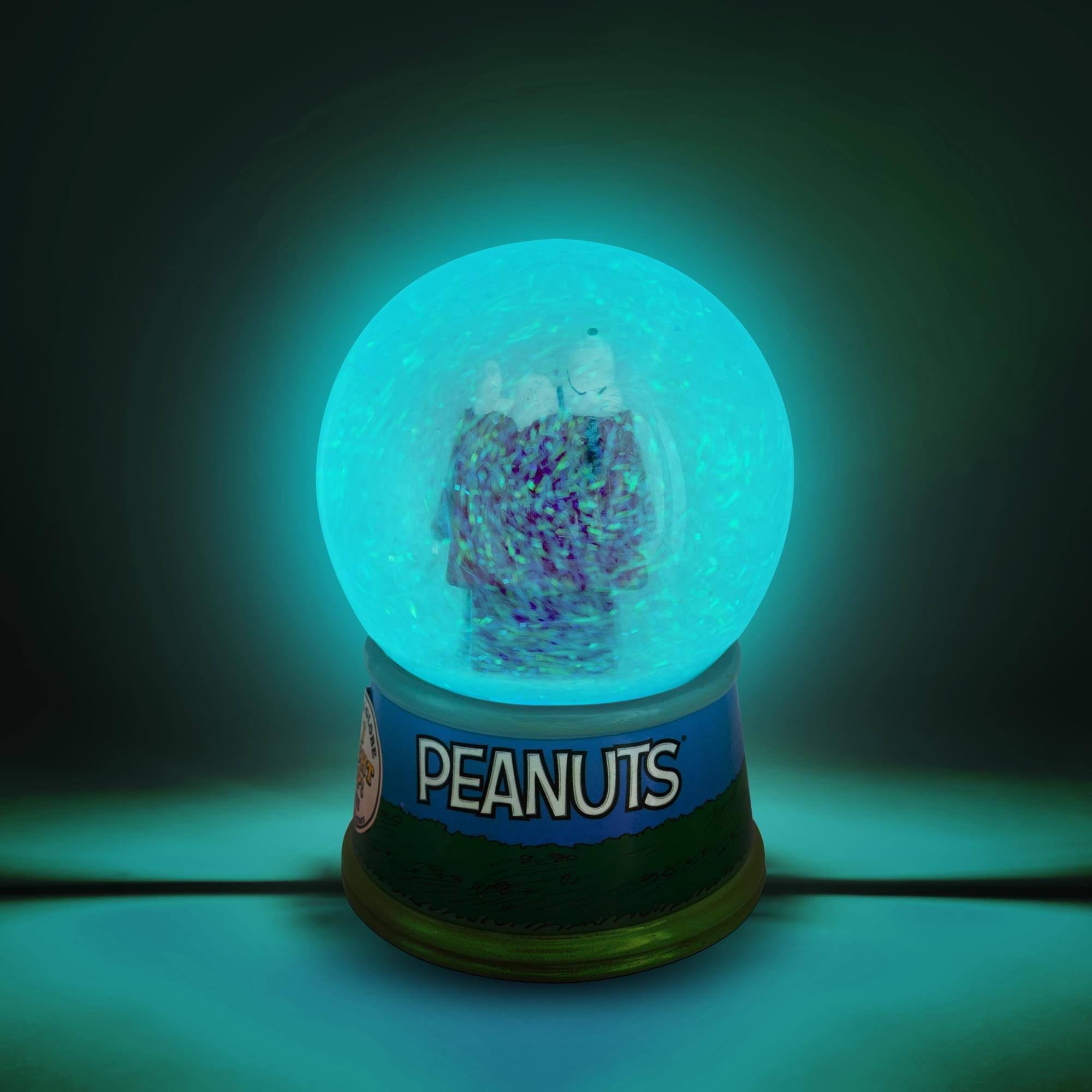 Alt View 1. Silver Buffalo - Peanuts Snoopy Group Walk Light-Up Snow Globe | 6 Inches Tall - Red.