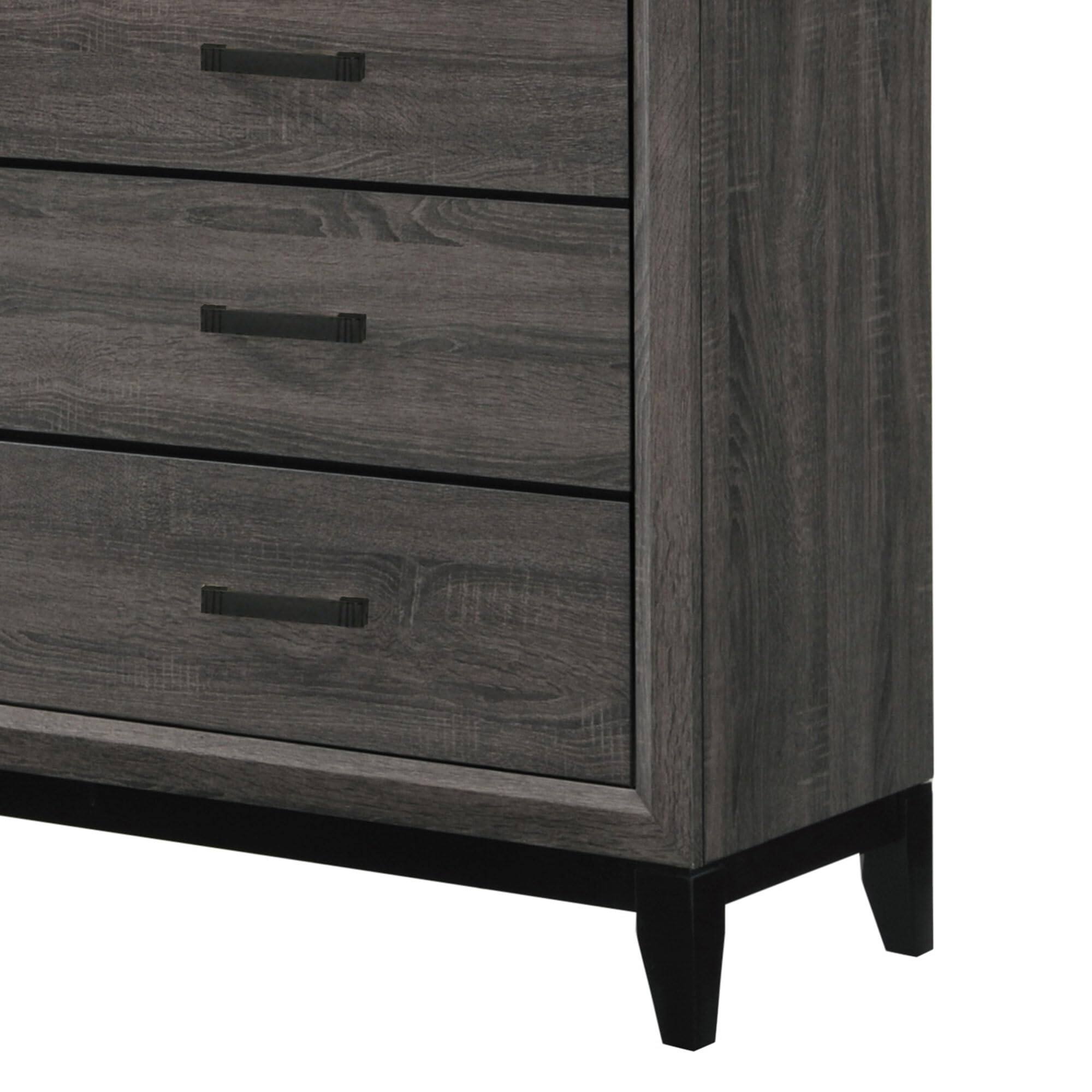 Alt View 2. Kings Brand Furniture - Kings Brand Furniture Ambroise Wood Dresser & Mirror, Gray/Black - Grey.