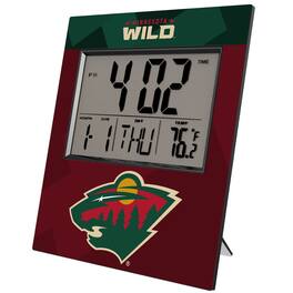 Keyscaper - Minnesota Wild Color Block Digital Desk Clock - Multicolor