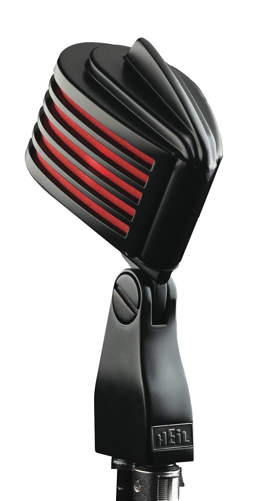Front. Heil Sound - The Fin Retro-Styled Dynamic Cardioid Microphone with Red LED.