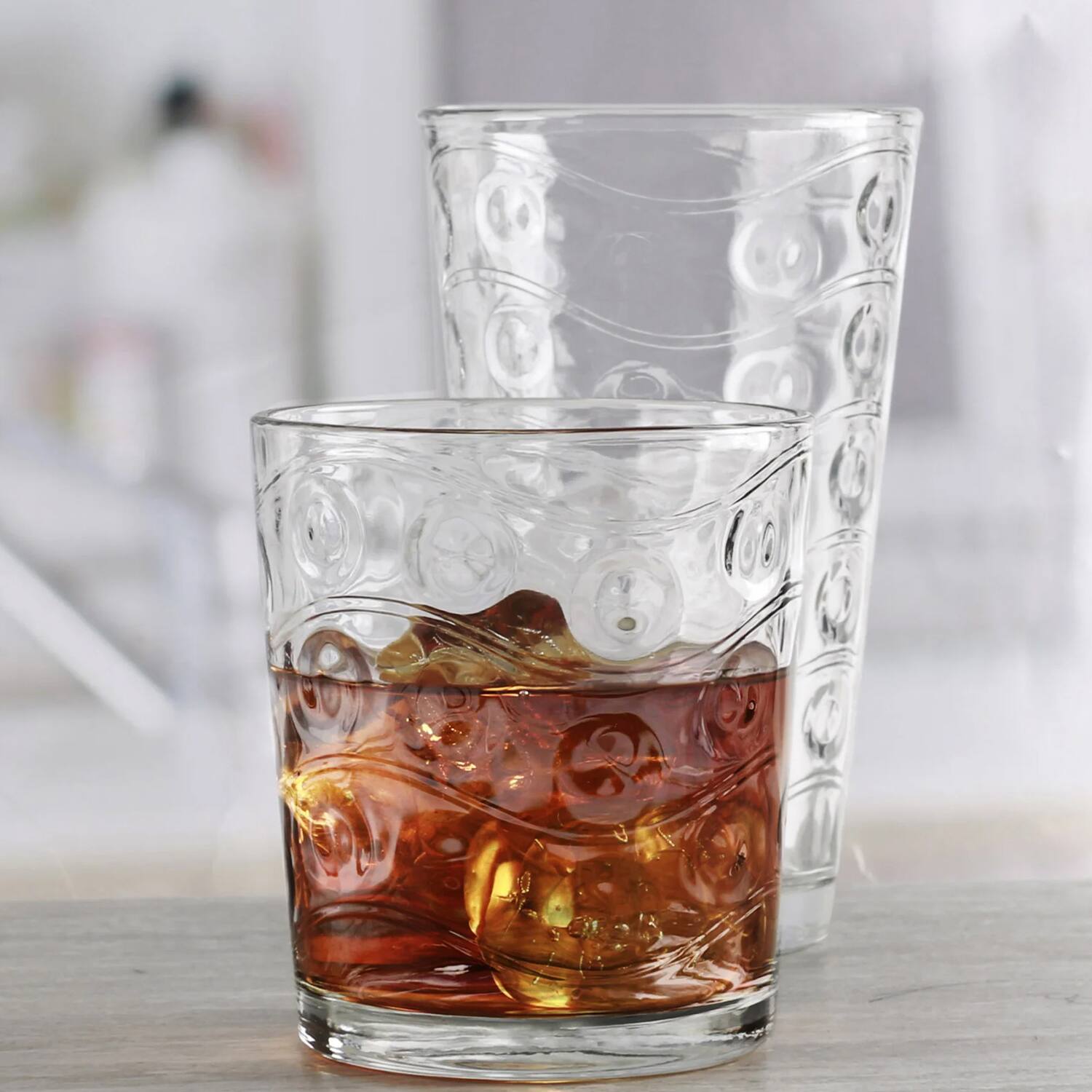 Angle. Jay Import - Cosmo 16Pc . Entertaining Set 8 + 8 - Clear.