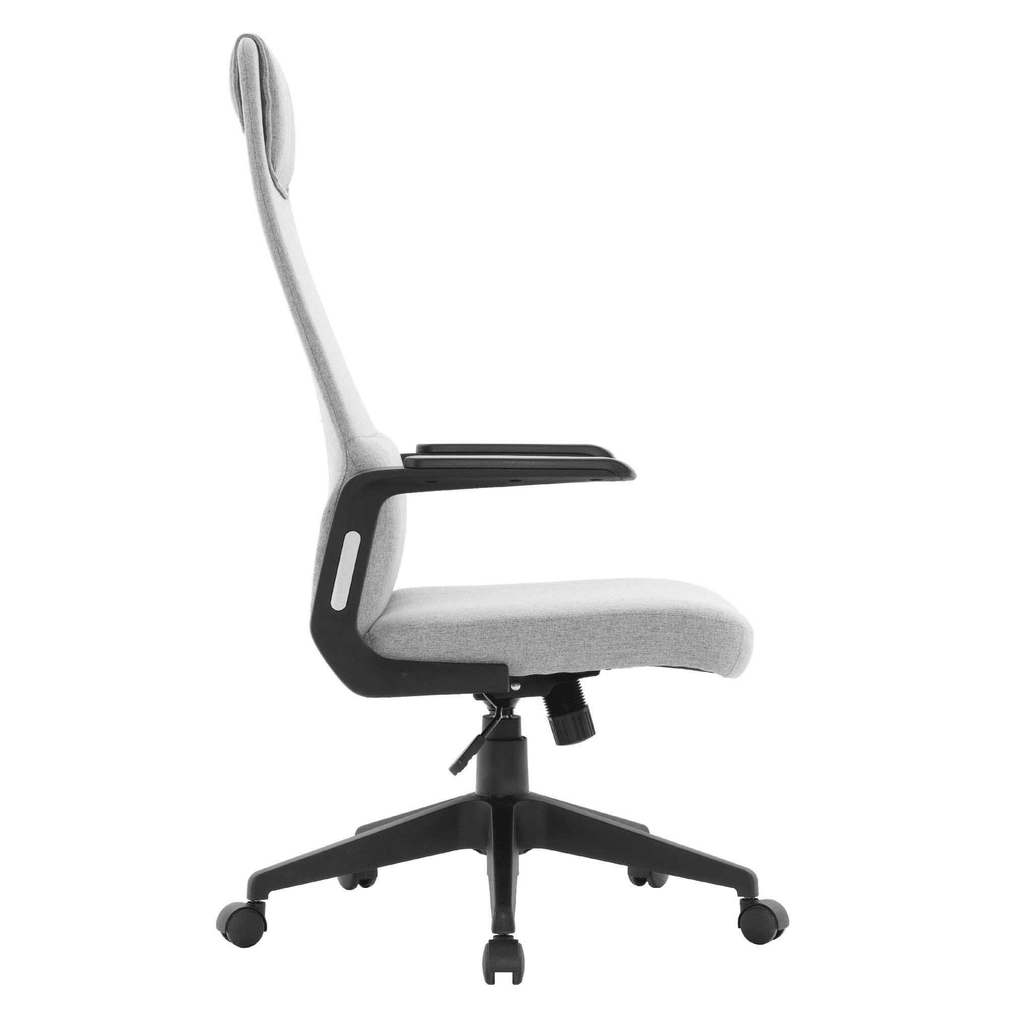 Alt View 5. LeisureMod - Nexa Ergonomic Office Chair High-Back Leather Computer Chair Adjustable Height Swivel and Tilt Desk Chair - Grey Polyester.