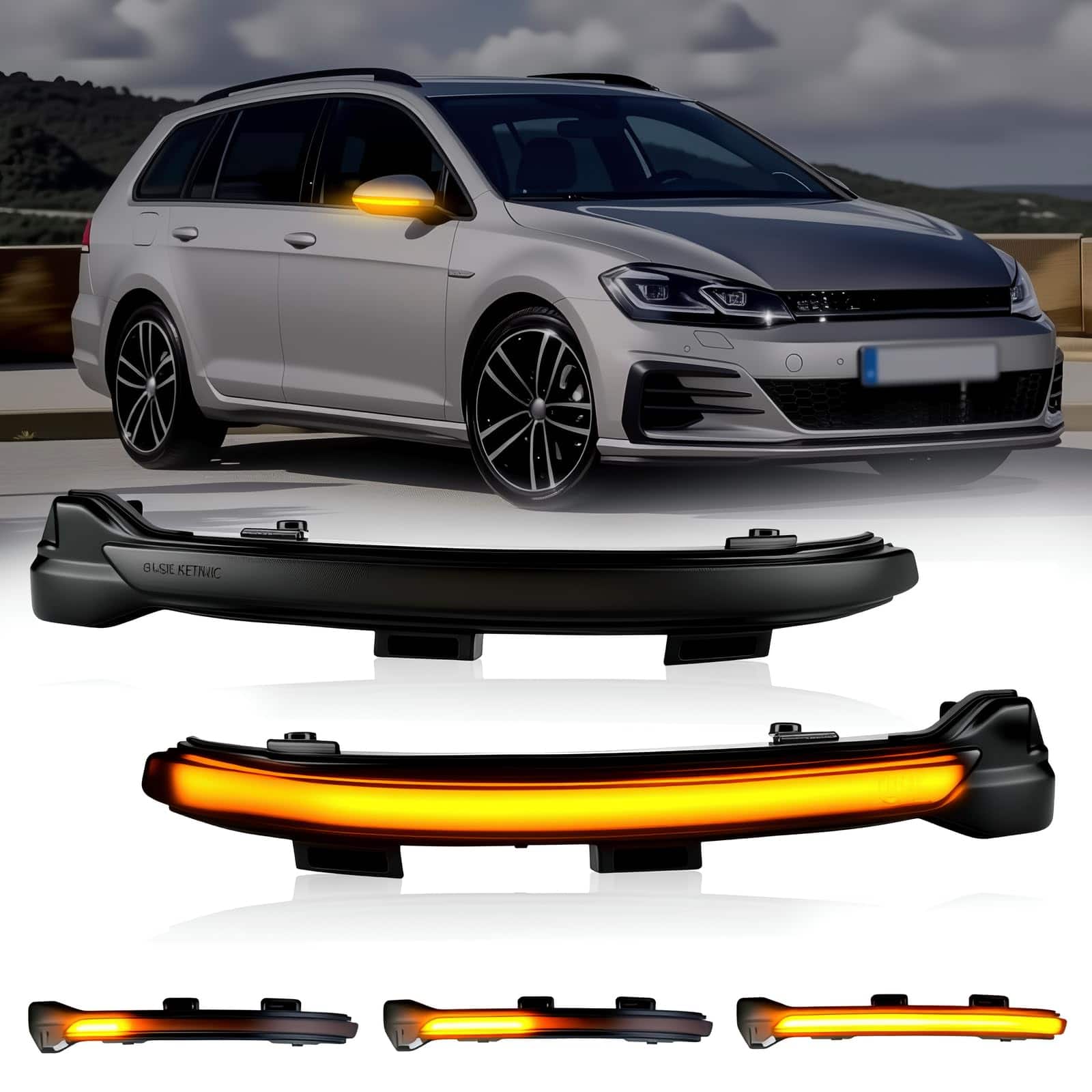 COTTAGE - sequential led side mirror turn signal lights smoked lens rav tacoma highlander alphard velltire dynamic strip - VW Golf 7 MK7 MK7.5 Jetta Sportsvan Touran