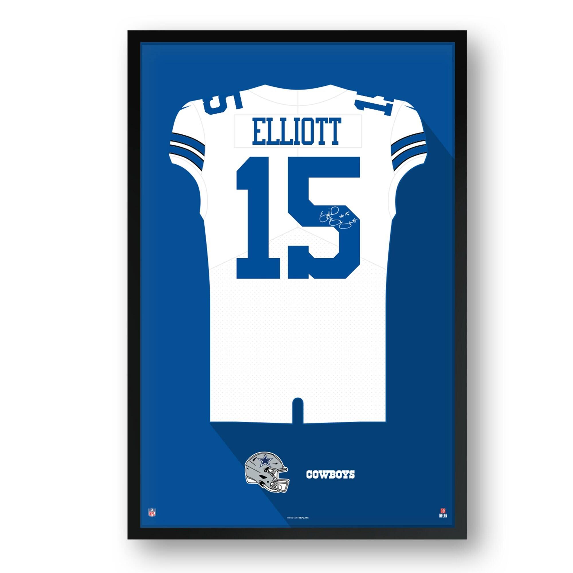 Ezekiel Elliott Dallas Cowboys Framed 27" x 39" Jersey Art Print