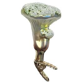 Inge Glas - Mushroom Chanterelle German Glass Christmas Ornament FREE BOX - Gray