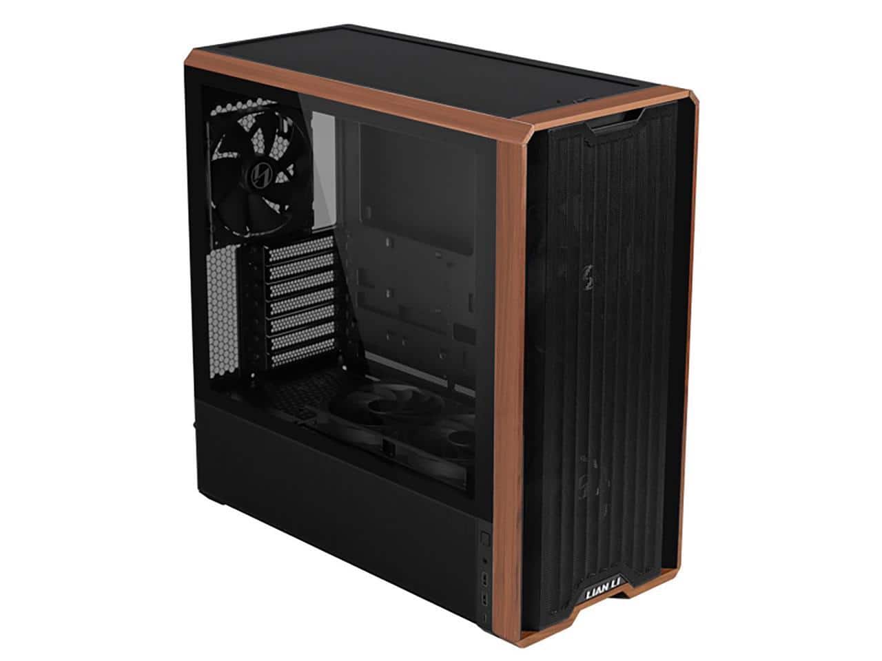 Lian Li LANCOOL 217 Walnut Wood Mid Tower Case, 5 PWM Fans