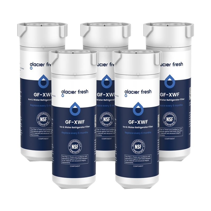 GLACIER FRESH - XWF Replacement for GE XWF Refrigerator Water Filter, 5 Pack (Not XWFE)