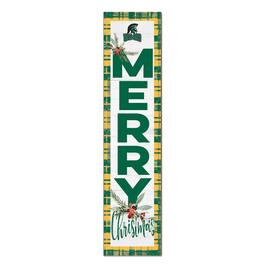 Jardine - Mount Olive Trojans 12'' x 48'' Outdoor Merry Christmas Leaner - White
