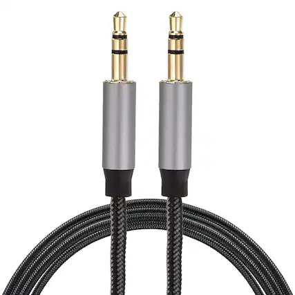 Front. Unique Bargains - AUX Cable, 3.5mm Nylon Braided Male to Male Audio Cord, for Headphone Speaker Car Stereo Computer - Grey.