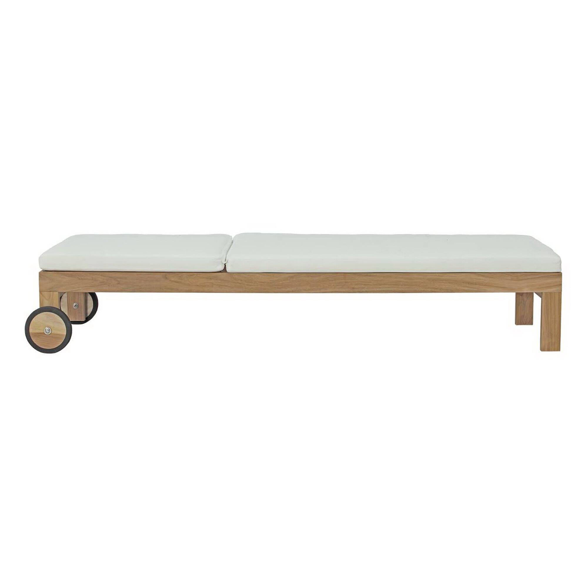 Back. Modway - Upland Outdoor Patio Teak Chaise by Modway - Natural White.
