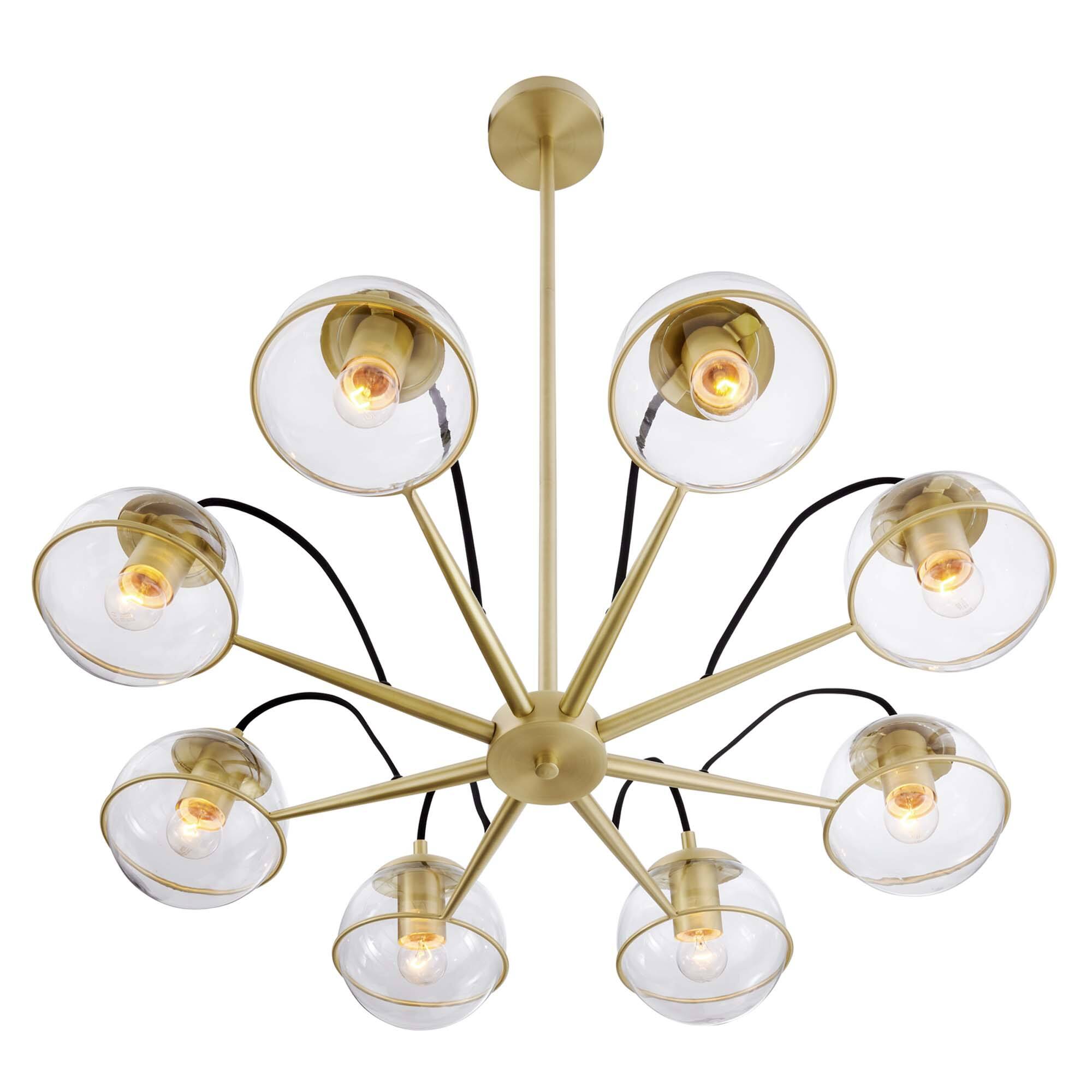 Alt View 3. Modway - Hanna 8-Light Chandelier by Modway - Clear Gold.