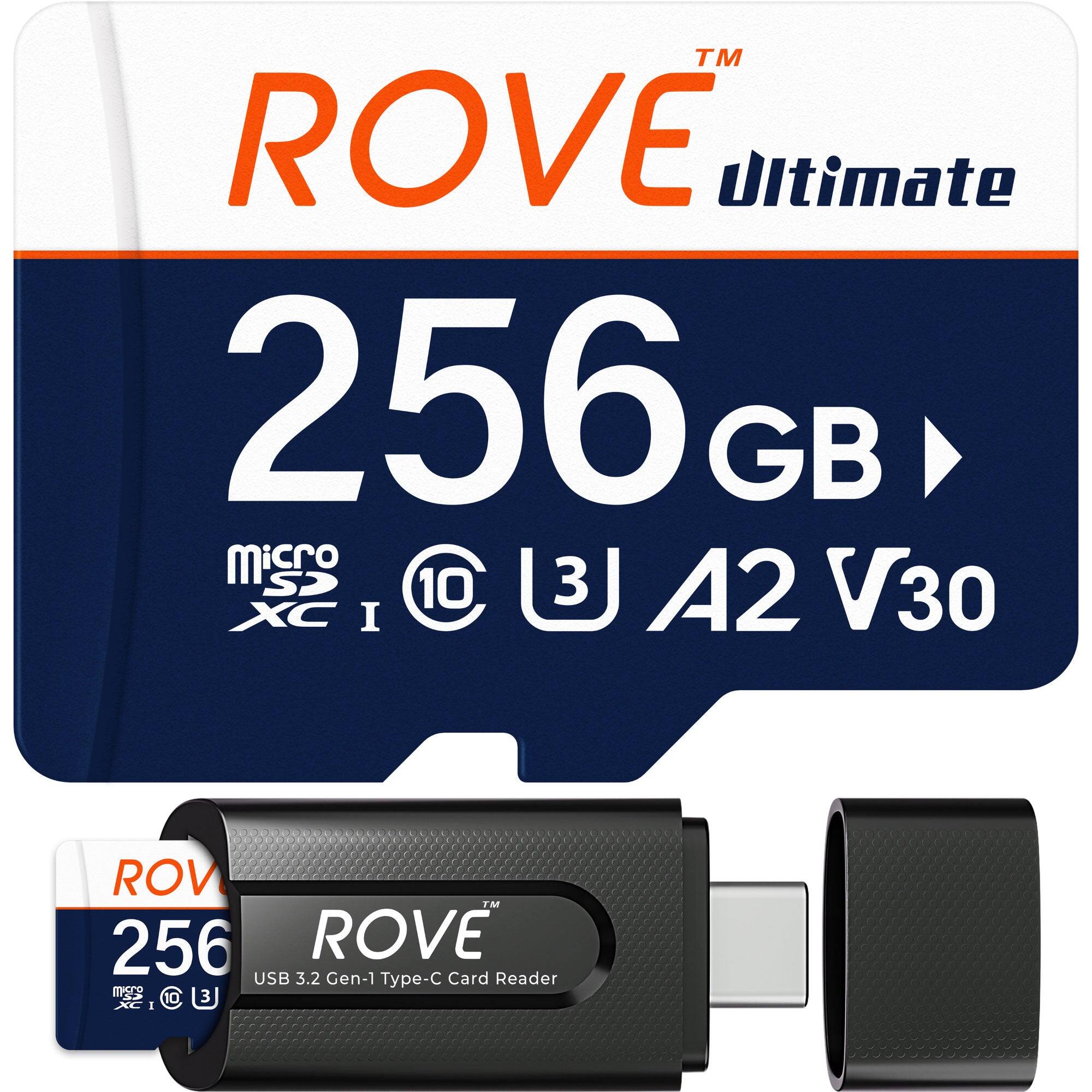 ROVE Ultimate  
256 GB  
microSDXC I  
10  
U3  
A2  
V30  

ROVE  
256  
USB 3.2 Gen-1 Type-C Card Reader