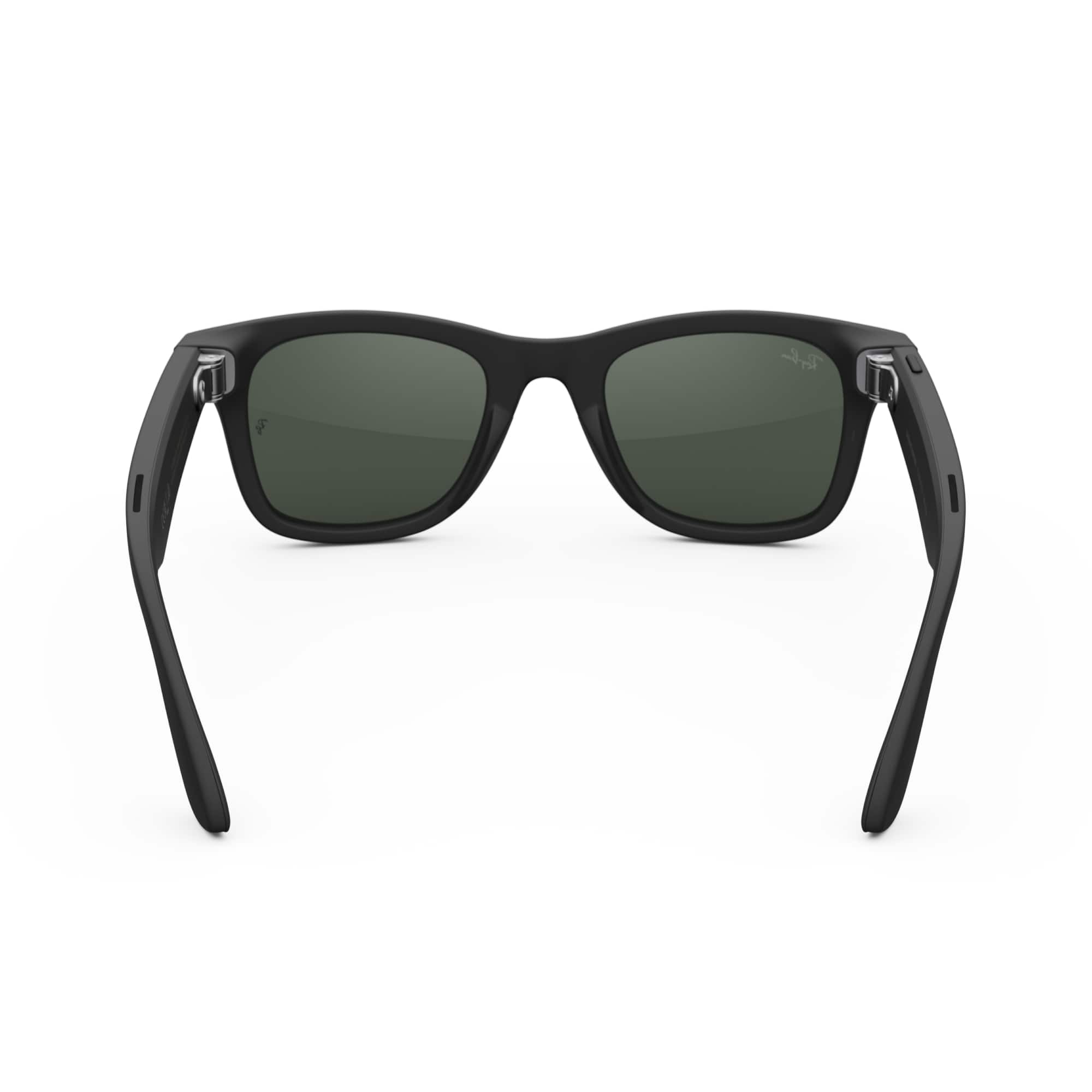 Alt View 8. Ray-Ban Meta - Wayfarer Large glasses with Meta Ai, Audio, Photo, Video Compatibility - Clear to Green Transitions Lenses - Matte Black.