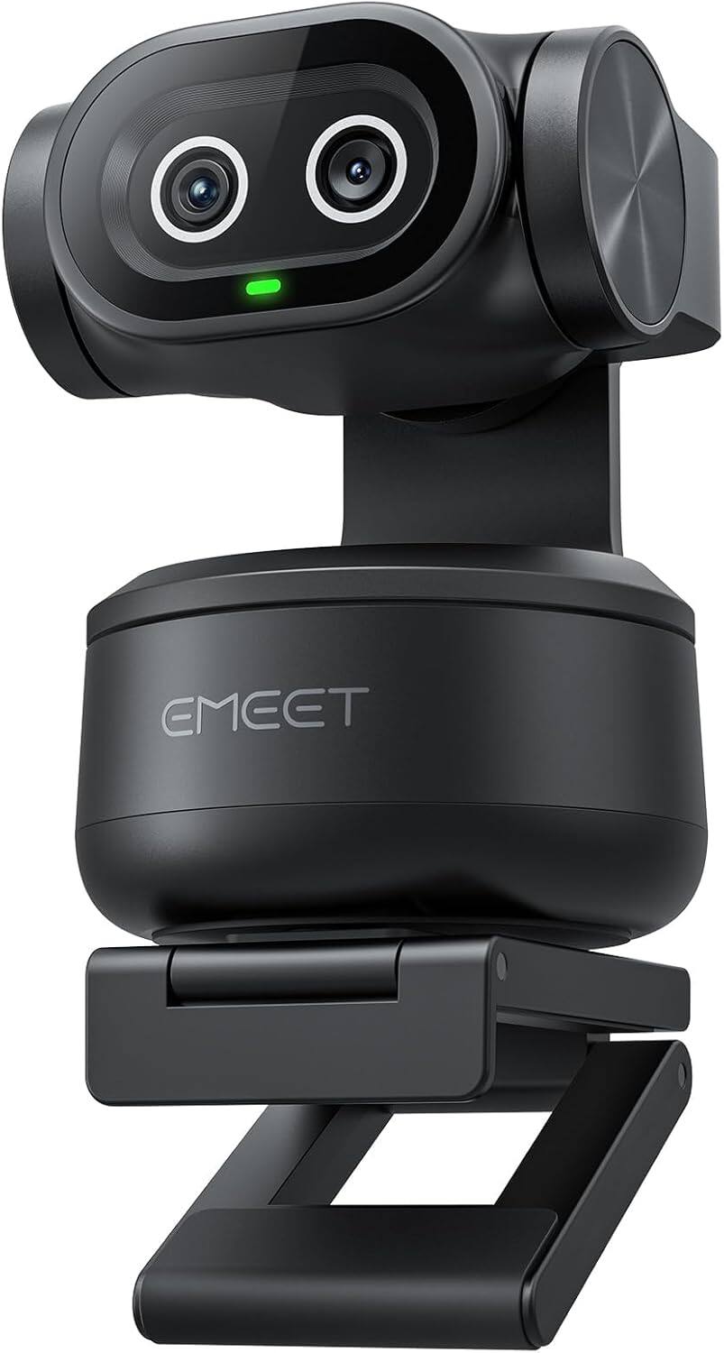 EMEET - PIXY Dual-Camera AI-Powered PTZ Camera 4K, AI Tracking, PDAF&AI Autofocus 0.2s, 1/2.55'' Sony Sensor, 3 Mics, Pres