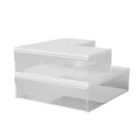 Martha Stewart - Brody Premium Clear Plastic Storage Bins MDF Lids-3PK S/M/L - Clear/White - Front_Zoom