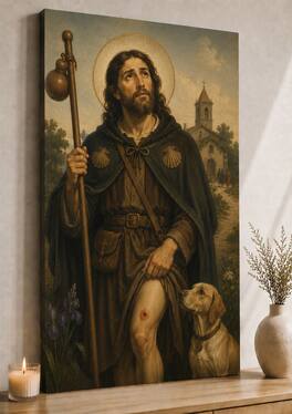 FC Design - Large Saint Roch Pilgrim Blessing Wall Art Canvas Print ...