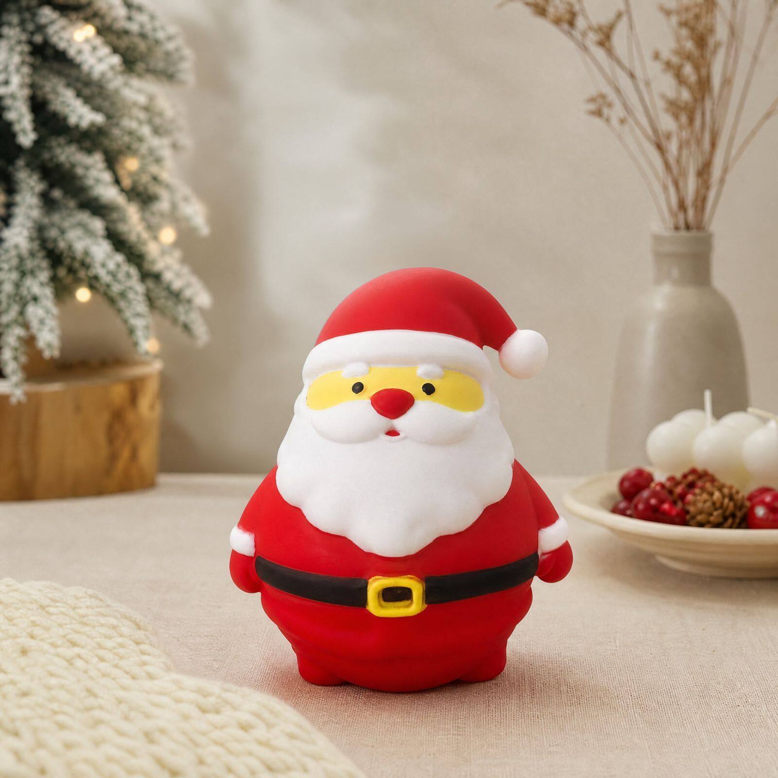 Back. Link - Link Christmas Santa Claus Squishy Toy, Stress Relief Fidget, Cute Holiday Squeeze Sensory Toy, Stocking Stuffer - Multicolored.