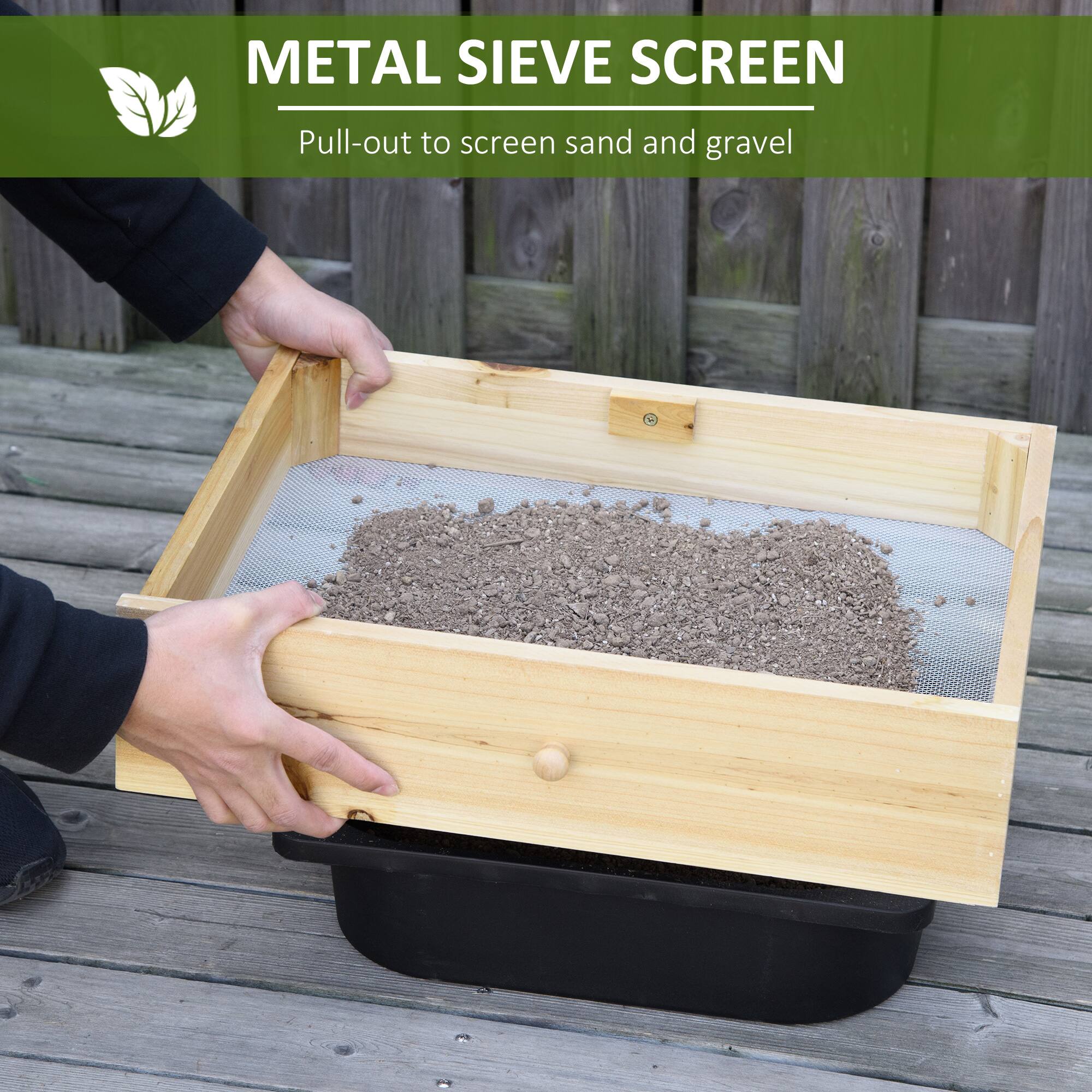 METAL SIEVE SCREEN
Pull-out to screen sand and gravel