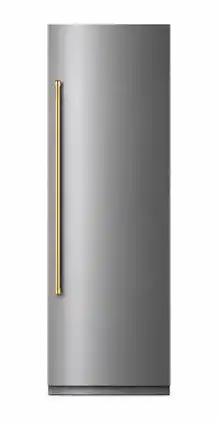 Kucht - Professional 30 in. Built-In Refrigerator in Custom Panel Ready - Stainless Steel Panel and Gold Handle Included - Stainless Steel and Gold