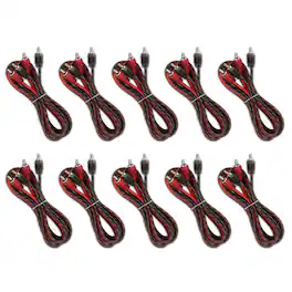 DS18 Audio - Level 1 RCA Interconnect Cable, 6 ft (10-Pack)