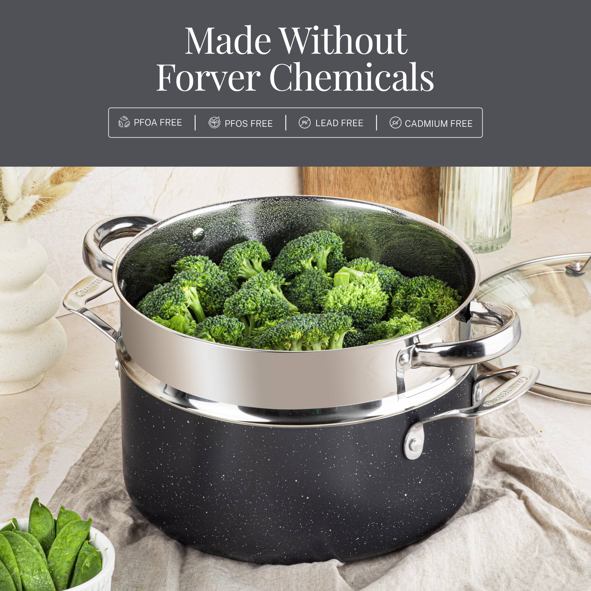 Made Without Forver Chemicals PFOA FREE | PFOS FREE | LEAD FREE | CADMIUM FREE