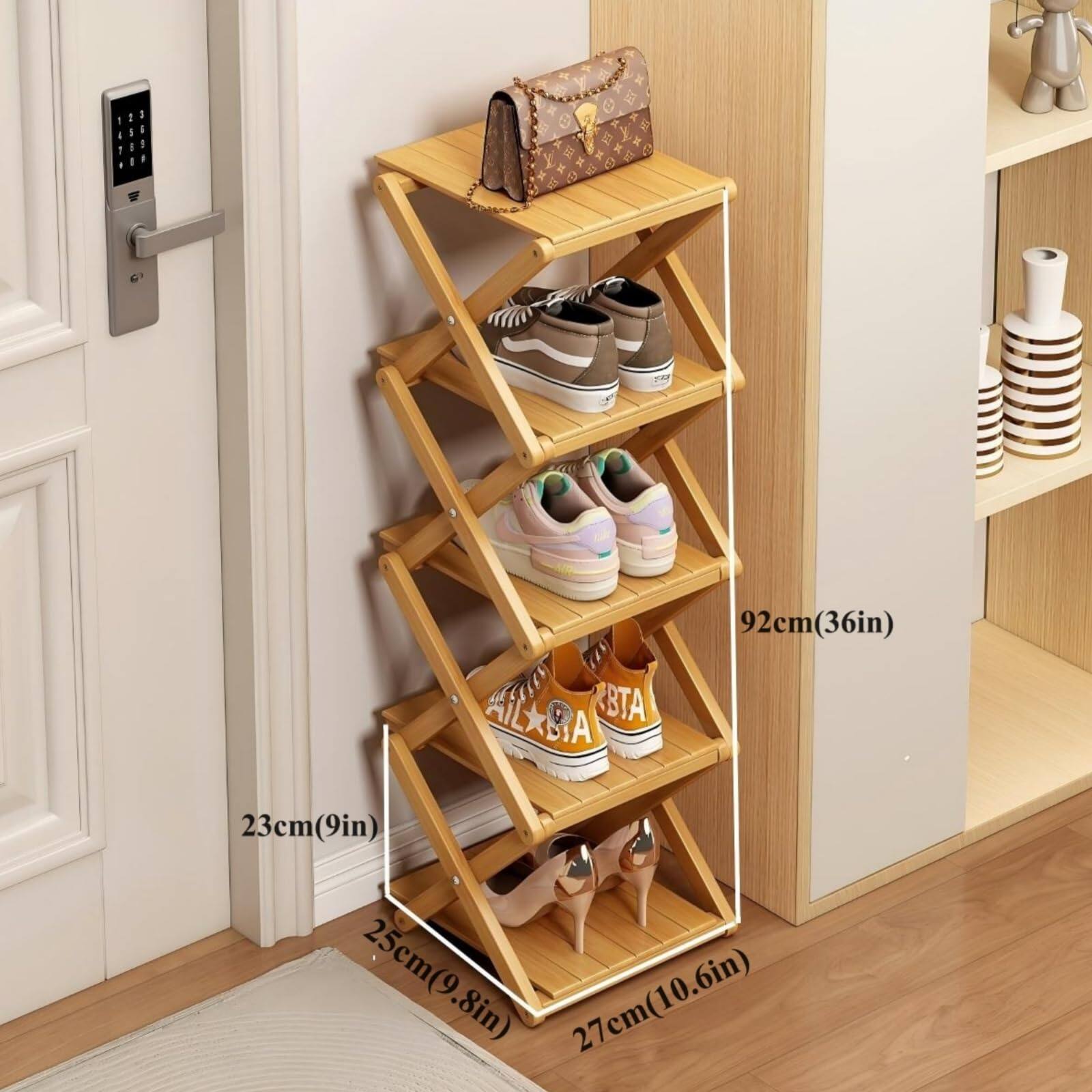 Refined Abode Design Shoe Rack Foldable Shoes Organizer Free Standing ...