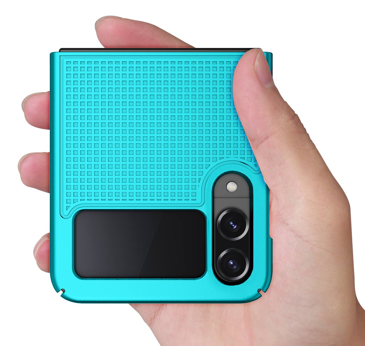 Alt View 4. Nakedcellphone - Slim Hard Case for Samsung Galaxy Z Flip 4 - Teal.