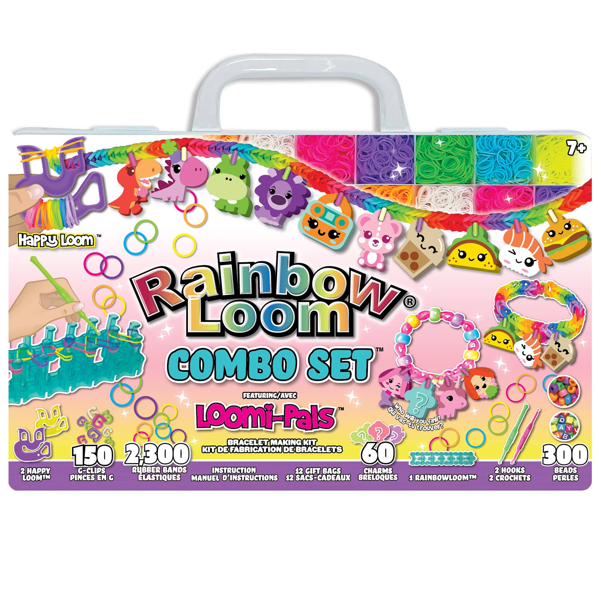HaPPy Loom Rainbow Loom COMBO SET FEATURING Loomi-Pals - Ou Who W ? ? VES P0U trowvers Frl 8 BRACELET T MAKING KIT KIT DE FABRICATION DE BRACELETS 150 2,300 60 300 2 HAPPY G-CLIPS RUBBER BANDS INSTRUCTION 12 GIFT BACS CHARMS 2 HOOKS BEADS LOOMH PINCES EN  ELASTIQUES MANUEL D'INSTRUCTIONS 12 SACS-CADEAUX BRELOQUES t RAINBOWLOOMM 2 CROCHETS PERLES