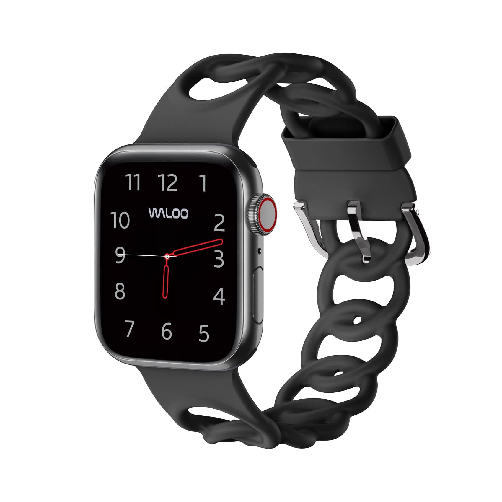 Waloo - Silicone Link Looped Band For Apple Watch - Black price history on PriceWatchPro