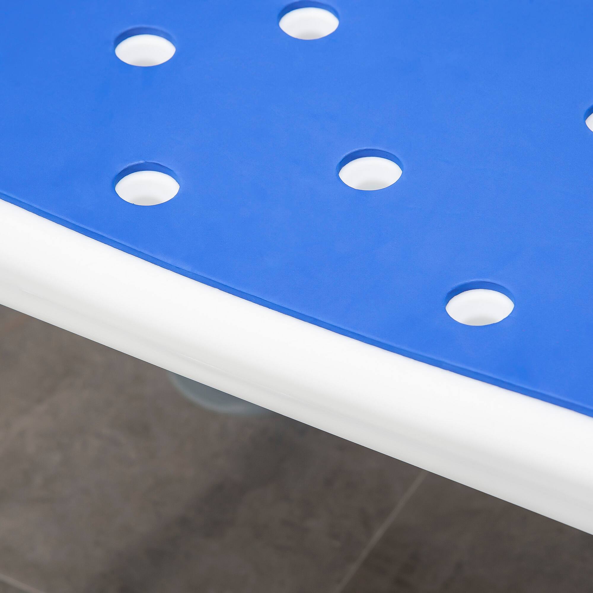 Alt View 4. Homcom - EVA Padded Shower Chair with Arms and Back, Bath Seat with Adjustable Height, Anti-slip Shower Bench for Seniors - Blue.