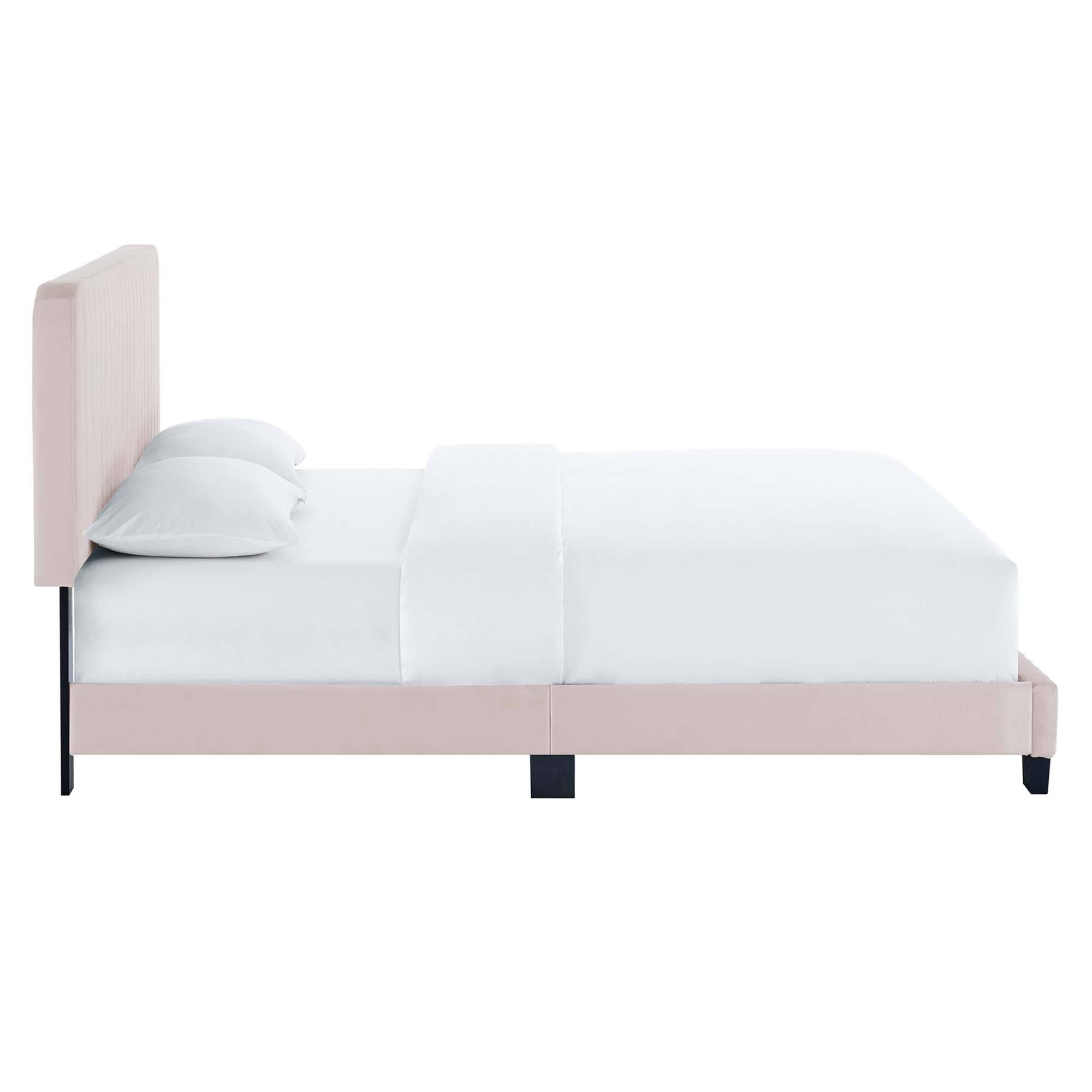 Back. Modway - Current Performance Velvet Full Platform Bed - Red.