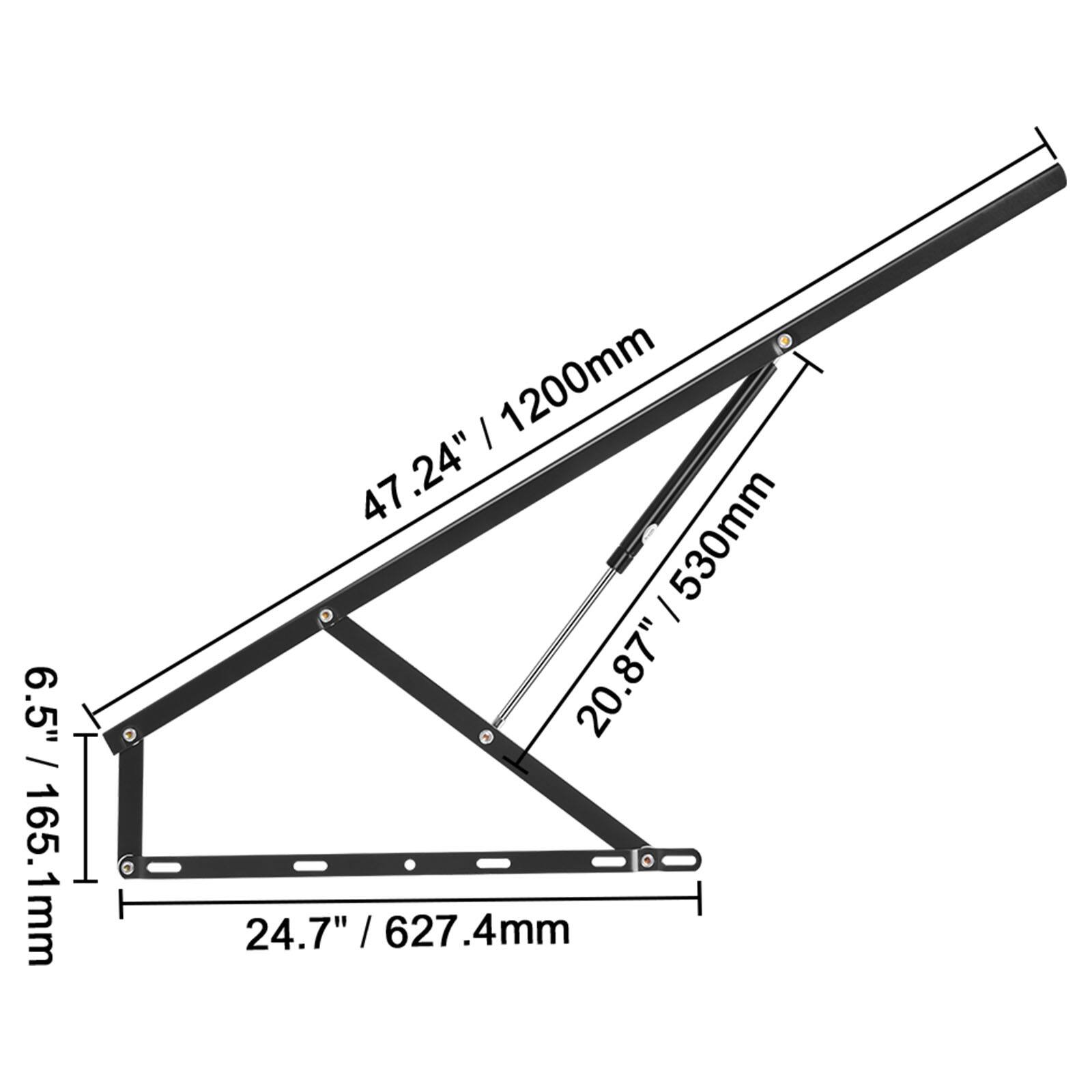 6.5" / 6.5" / 165.1mm  
47.24" / 1200mm  
20.87" / 530mm  
24.7" / 627.4mm