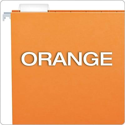 Alt View 2. Pendaflex - Pendaflex Recycled Hanging File Folders, 1/5 Tab, Letter Size, Orange, 25/Box (81607) - Orange.
