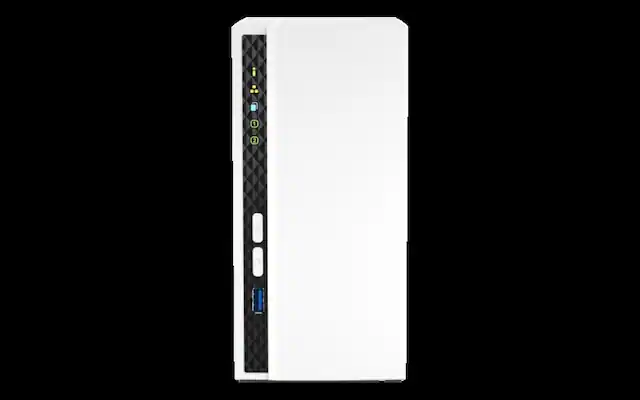 Front. QNAP - QNAP TS-233-US 2 Bay Affordable Desktop NAS with ARM Cortex-A55 quad-core processor and 2 GB DDR4 RAM (Diskless) - White.