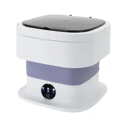 Front. Home Collection - Foldable 10L Portable Mini Washing Machine – Purple Compact Washer for Underwear & Small Laundry - Purple.