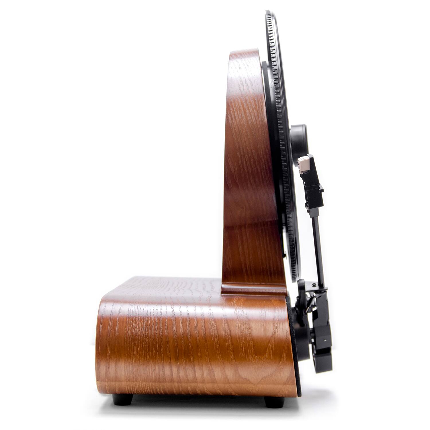 Alt View 1. Fuse Audio - Fuse VERT Vertical Vinyl Record Player Turntable with Bluetooth, Audio-Technica AT3600L Cartridge, Belt-Drive, FM Radio - Brown.