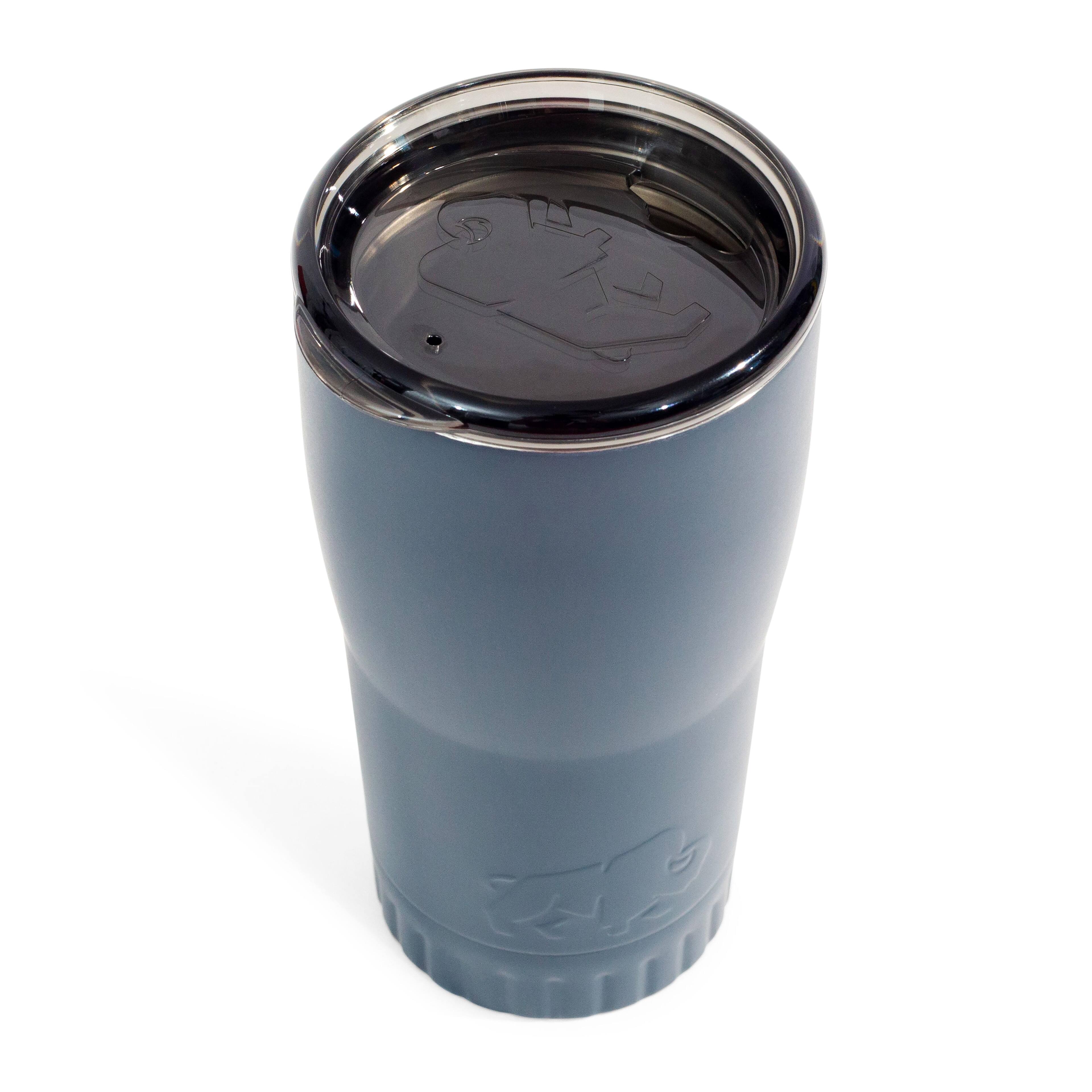 Alt View 10. Silver Buffalo - Matte Gray Stainless Steel Tumbler With Open-Sip Lid | Holds 20 Ounces - Gray.
