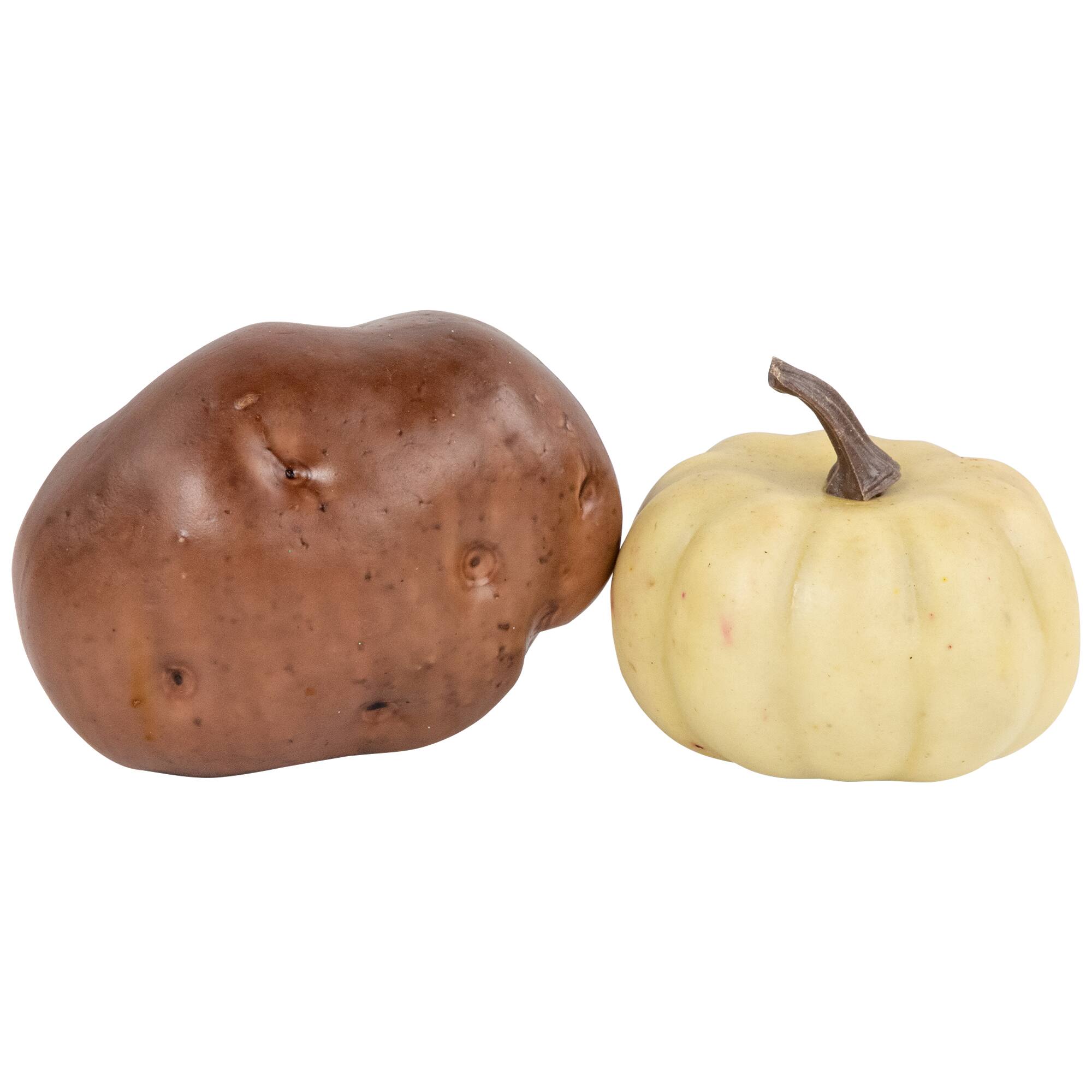 Alt View 2. Northlight - 11-Piece Fall Harvest Artificial Pumpkin, Acorn and Leaf Decoration Set - Brown.