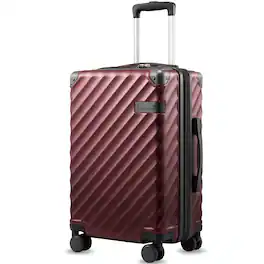 LUGGEX - 20 Inch Carry-On Luggage Airline Approved Expandable Polycarbonate Hardside Suitcase for Travelling - EX-Core - Cherry