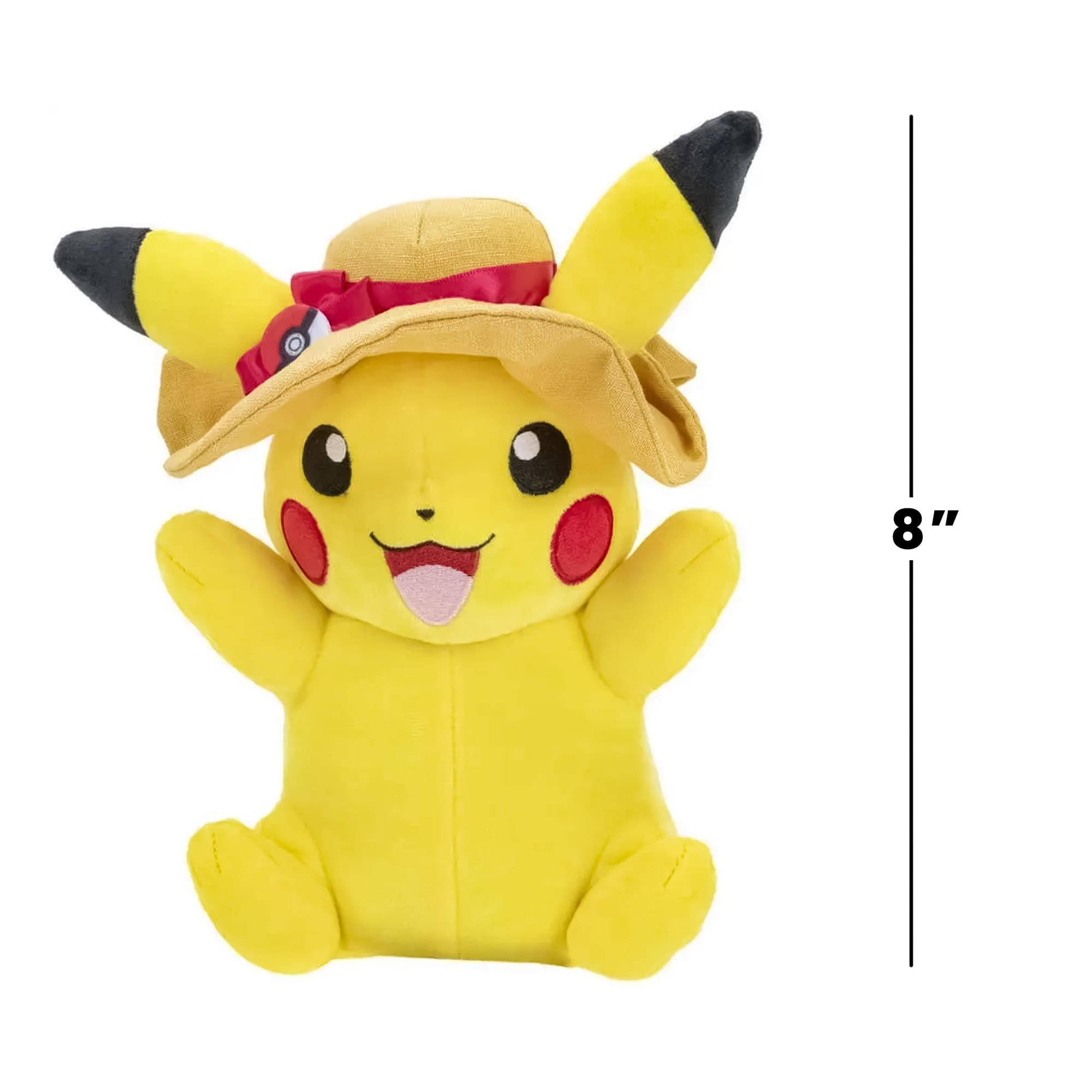Alt View 4. Jazwares - Pokemon Pikachu with Sun Hat 8-Inch Plush - Multi-Colored.