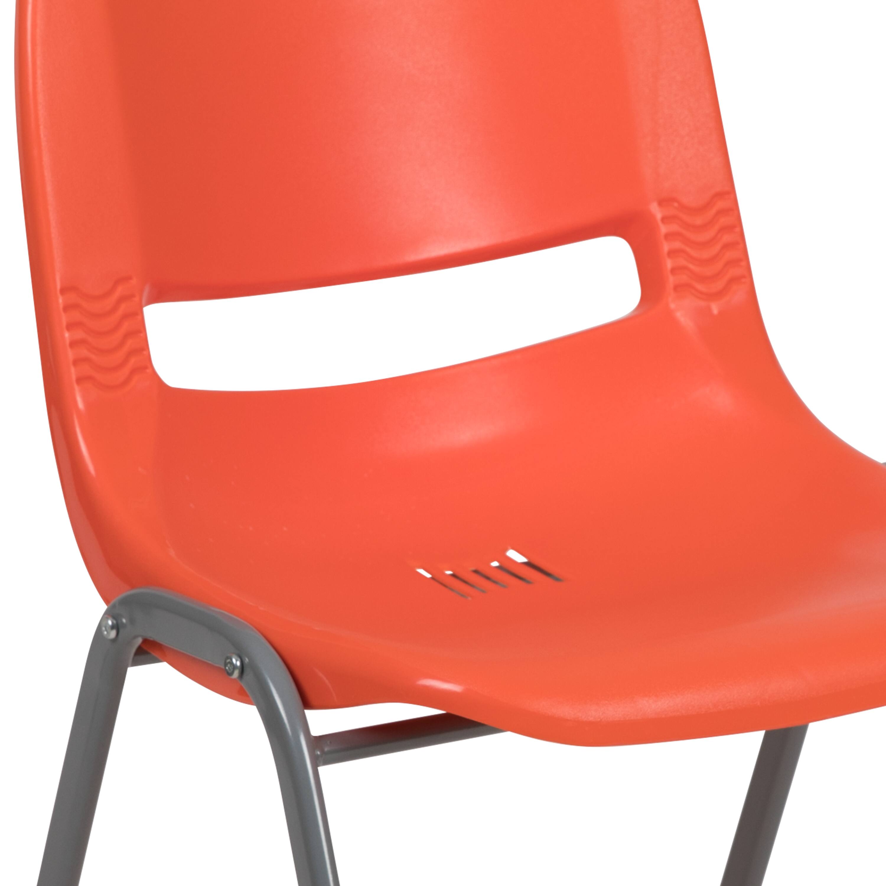 Alt View 10. Emma + Oliver - Ergonomic Shell Student Stack Chair - Classroom Chair / Office Guest Chair - Orange.