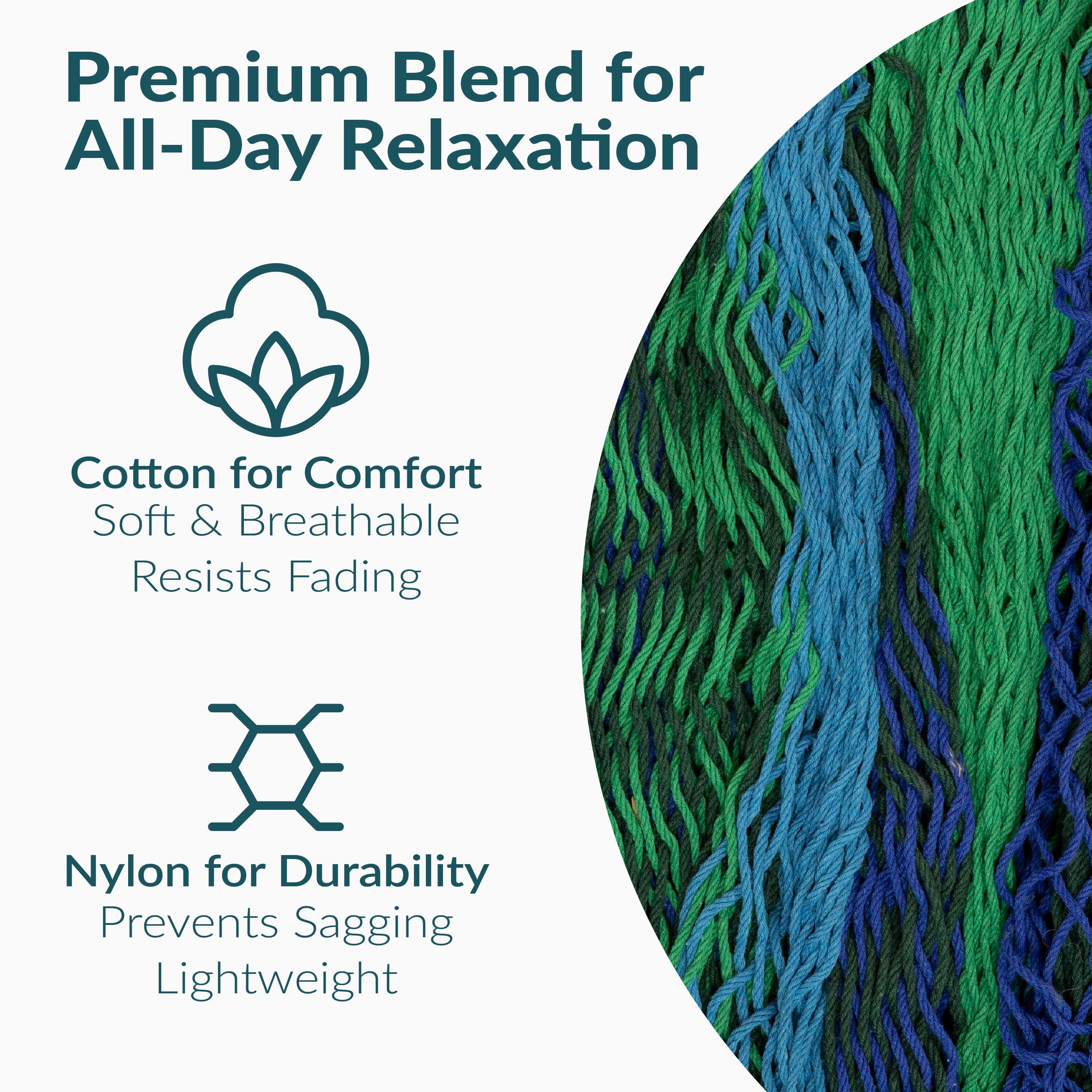 Premium Blend for All-Day Relaxation

Cotton for Comfort  
Soft & Breathable  
Resists Fading

Nylon for Durability  
Prevents Sagging  
Lightweight