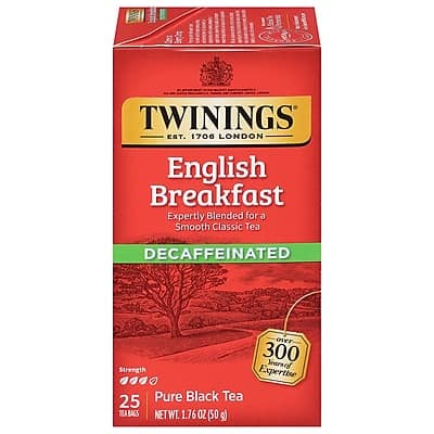 Twinings - Decaf English Breakfast Tea Bags, 25/Box