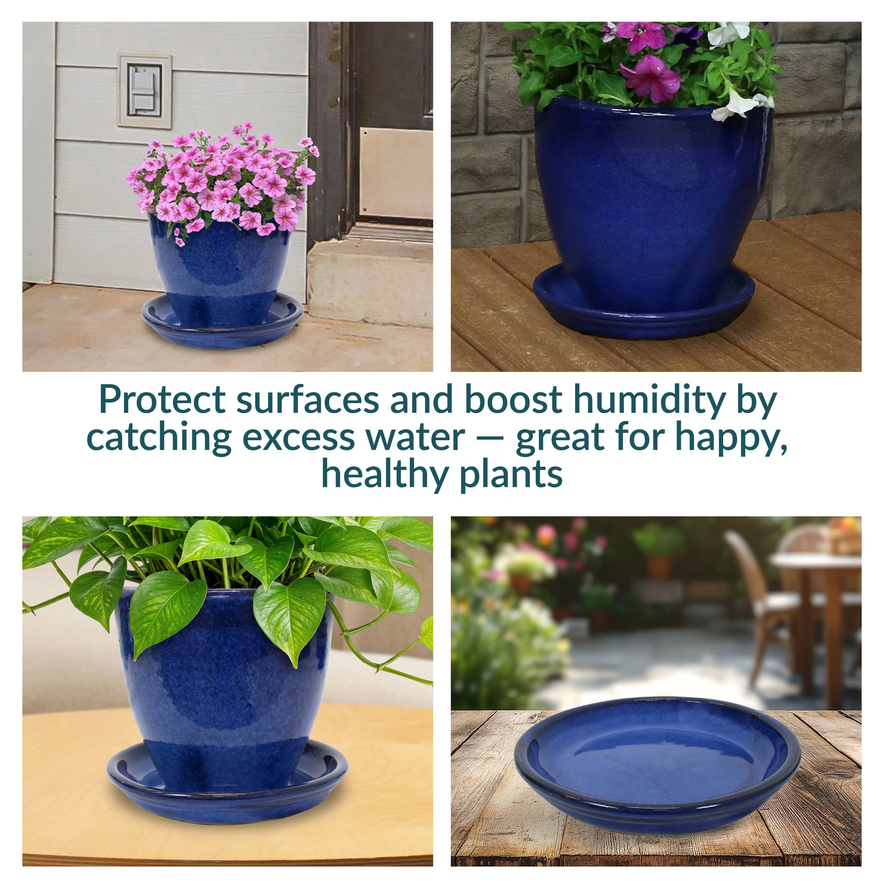 Protect surfaces and boost humidity by catching excess water — great for happy, healthy plants