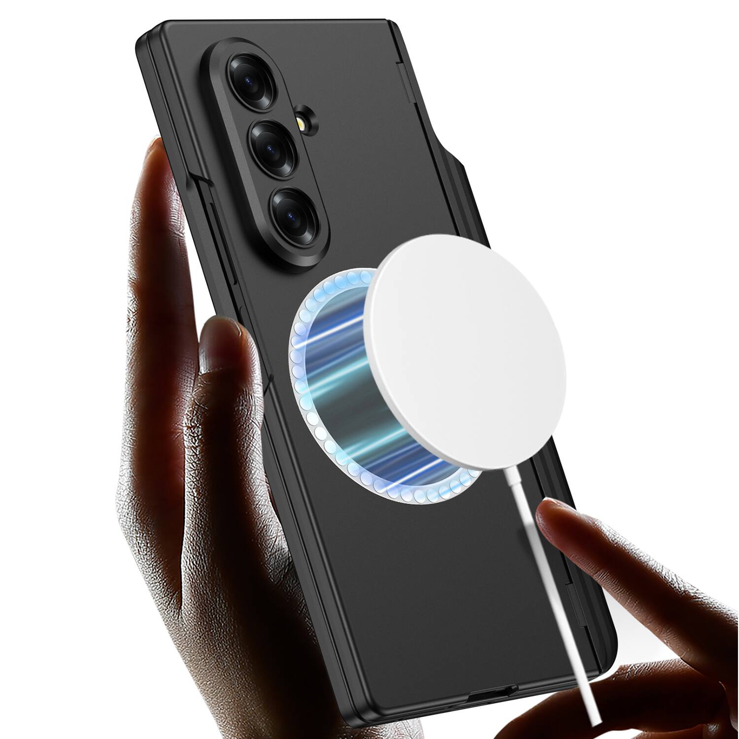 Alt View 3. Dteck - for Samsung Galaxy Z Fold8 Ultra Magnetic Case with Hinge Protection,Built-in Screen Protector,Pen Holder & Kickstand - Titaniumgray.