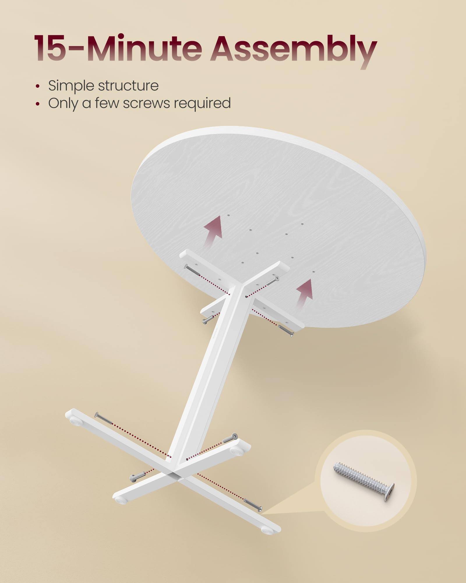 15-Minute Assembly

- Simple structure
- Only a few screws required
