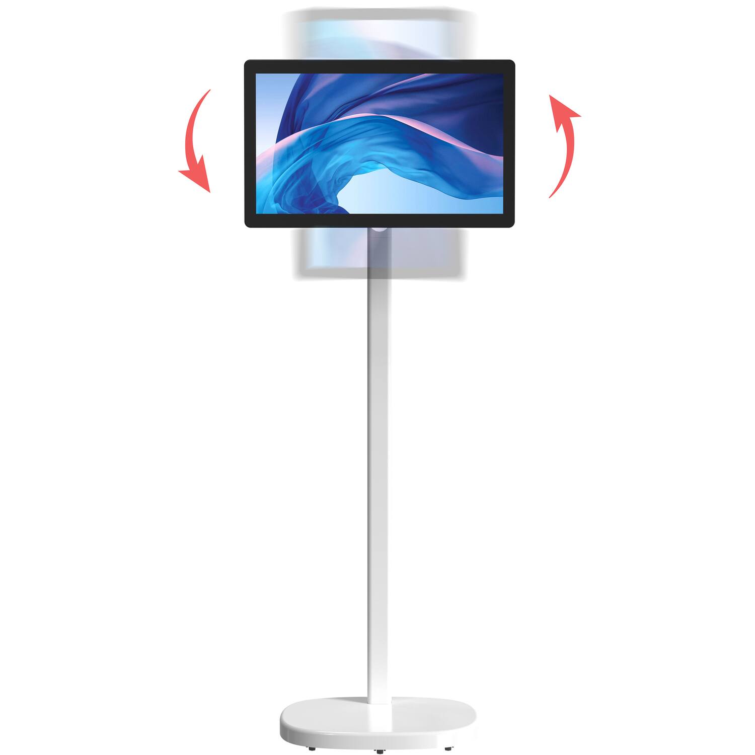 Back. CTA Digital - Mobile Adjustable Floor Stand for Displays up to 22 Lbs - White.