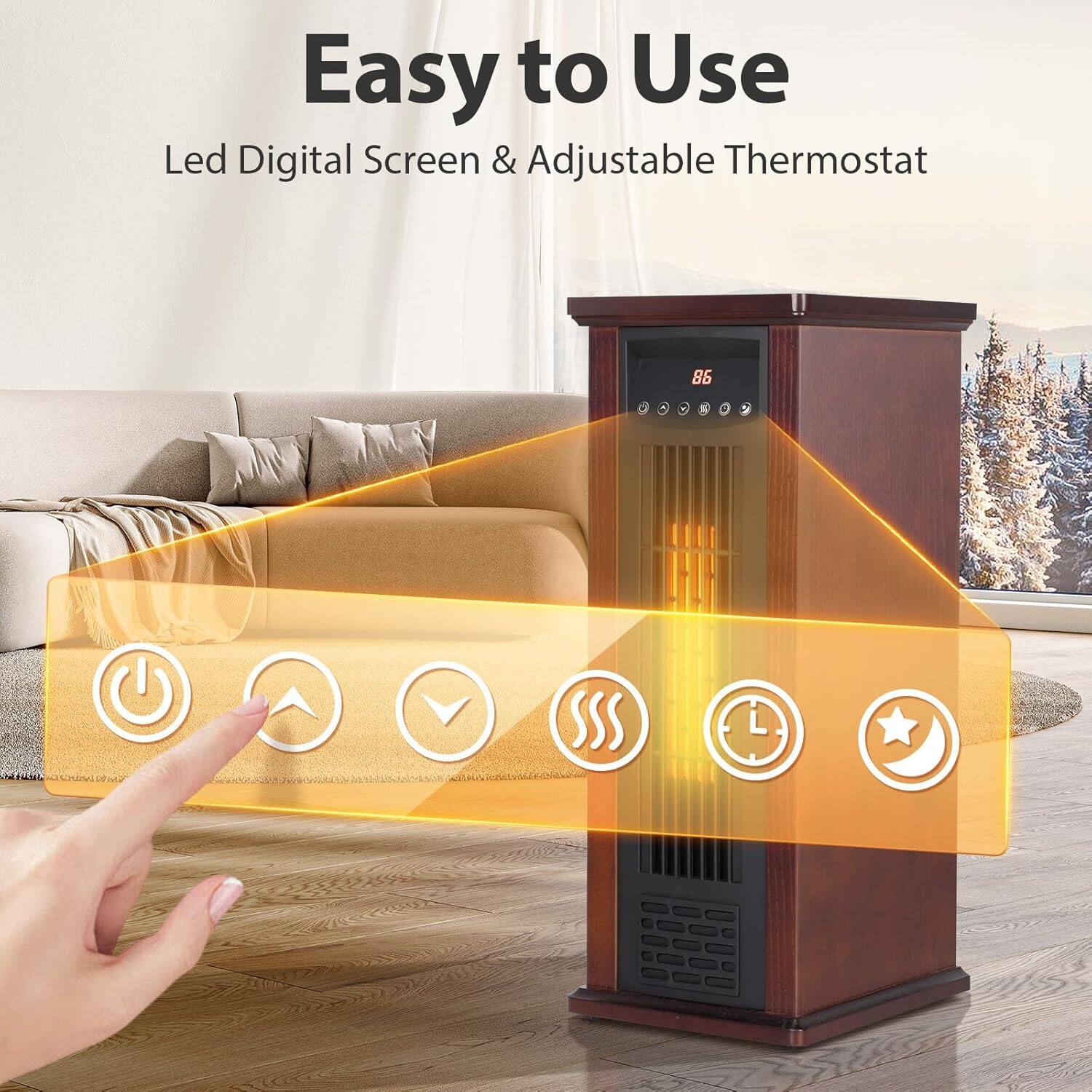 Easy to Use  
Led Digital Screen & Adjustable Thermostat